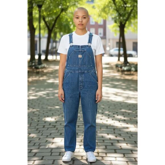 Vintage Old Navy Overalls Womens Small Blue Bib Hammer Loop Utility Carpenter - Picture 1 of 7